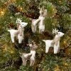 Cheap 👍 4pk Fabric Deer 🎄 Christmas Tree Ornament Set White/Brown - Wondershop™ 🎁