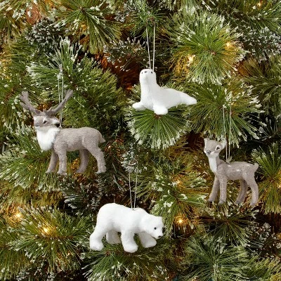 Brand new ๐ 4pk Faux Fur Animals ๐ Christmas Tree Ornament Set Polar Bear/Seal/Fawn/Buck - Wondershop™ ๐ฅ 1 Brand new ๐ 4pk Faux Fur Animals ๐ Christmas Tree Ornament Set Polar Bear/Seal/Fawn/Buck - Wondershop™ ๐ฅ