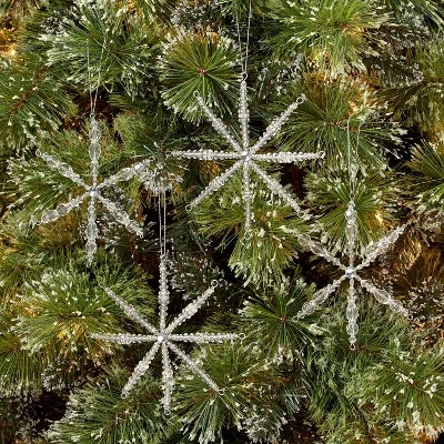 Deals โจ 4ct 4" Beaded Snowflake ๐ Christmas Tree Ornament Set - Wondershop™ ๐งจ 1 Deals โจ 4ct 4" Beaded Snowflake ๐ Christmas Tree Ornament Set - Wondershop™ ๐งจ