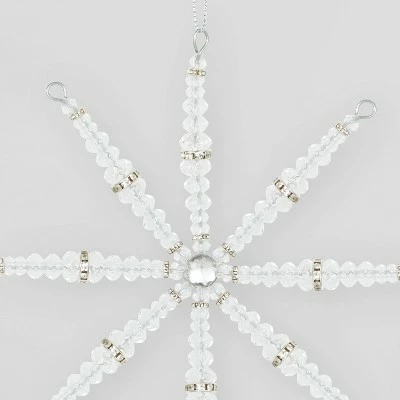 Deals โจ 4ct 4" Beaded Snowflake ๐ Christmas Tree Ornament Set - Wondershop™ ๐งจ 2 Deals โจ 4ct 4" Beaded Snowflake ๐ Christmas Tree Ornament Set - Wondershop™ ๐งจ - Image 2