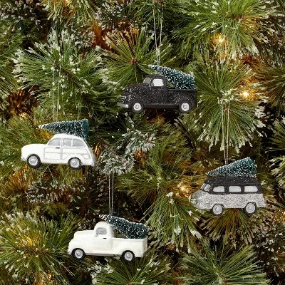 Brand new π 4pk Glitter Car π Christmas Tree Ornament Set - Wondershop™ π 1 Brand new π 4pk Glitter Car π Christmas Tree Ornament Set - Wondershop™ π