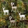 Cheap 😍 4pk Glitter Deer 🔔 Christmas Tree Ornament Set Gold/White - Wondershop™ 🤩