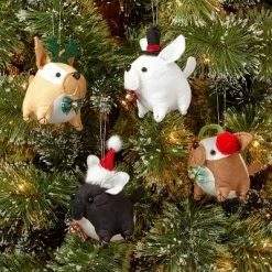 Wholesale π 4ct 5" Fabric French Bulldog with Hat π Christmas Tree Ornament Set - Wondershop™ β€οΈ