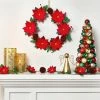 Best Sale 💯 15" Fabric Poinsettia Decorative Wreath - Wondershop™ 🎁