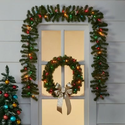 Best Pirce 🛒 20" Pre-lit Pine Artificial 🎄 Christmas Wreath Multicolor Lights - Wondershop™ 👏 1 Best Pirce 🛒 20" Pre-lit Pine Artificial 🎄 Christmas Wreath Multicolor Lights - Wondershop™ 👏