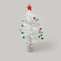 Best deal ⭐ 21" Battery Operated Rotating Tinsel 🎄 Christmas Tree White - Wondershop™ 🔔