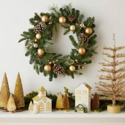 Buy π€© 9" Battery Operated Decorative Paper House White/Gold - Wondershop™ π