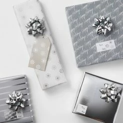 Deals 💯 80 sq ft Gift Wrap Pack Silver/White - Wondershop™ 🛒