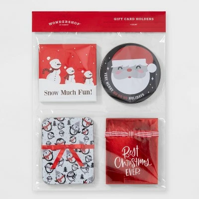 Best Pirce π 4ct Gift Card Holder Santa/Snowman/Penguin - Wondershop™ π 2 Best Pirce π 4ct Gift Card Holder Santa/Snowman/Penguin - Wondershop™ π - Image 2