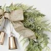 Discount 🎁 20in Unlit Cedar Eucalyptus with Gold Bells & Champagne Ribbon Bow 🎁 Christmas Wreath - Wondershop™ 🛒