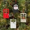 Budget ✔️ 4ct Wood Door 🔔 Christmas Tree Ornament Set Red/Tan/White/Black - Wondershop™ 🔔