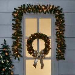 Cheap π― 20" Pre-lit Pine Artificial π Christmas Wreath Clear Lights - Wondershop™ π