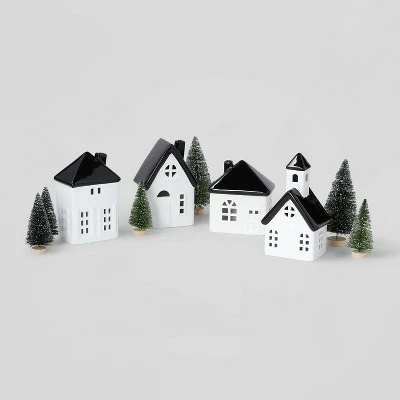 Top 10 π€© 10pc Battery Operated Decorative Ceramic Village Kit White/Black with Green Trees - Wondershop™ π 2 Top 10 π€© 10pc Battery Operated Decorative Ceramic Village Kit White/Black with Green Trees - Wondershop™ π - Image 2