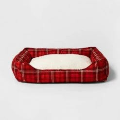 Discount 😉 Red Plaid Cuddler 🦮 Dog Bed - Wondershop™ 🔔 -Wondershop Elegant Shop unnamed file 1245
