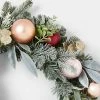 Top 10 🧨 22in Mixed Artificial Pine ❄ Christmas Wreath with Shatterproof Ornaments Gold, Burgundy & Blush - Wondershop™ ⭐