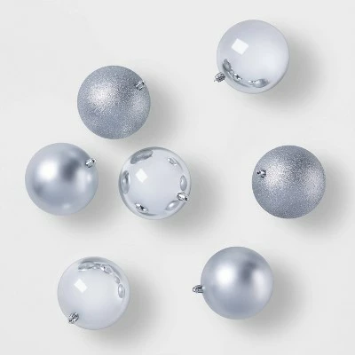 Coupon 😉 12ct Round Plastic 🎄 Christmas Tree Ornament Set - Wondershop™ Blue/silver 🧨 5 Coupon 😉 12ct Round Plastic 🎄 Christmas Tree Ornament Set - Wondershop™ Blue/silver 🧨 - Image 5