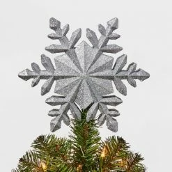 New 💯 10in 4 Led Light Glitter Snowflake Silver - Wondershop™ ❤️