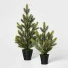 Coupon 🧨 Large Greenery 🎁 Christmas Tree in Black Bucket Decorative Figurine Green - Wondershop™ ⭐