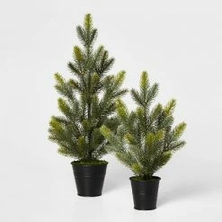 Coupon 🧨 Large Greenery 🎁 Christmas Tree in Black Bucket Decorative Figurine Green - Wondershop™ ⭐