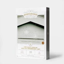 Discount ✨ 2pk LED 140LT Battery Operated 🎄 Christmas Starburst Pure White - Wondershop™ 👍