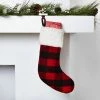 New 🌟 Buffalo Plaid 🎅 Christmas Stocking Red/Black with Faux Fur Cuff - Wondershop™ 🛒