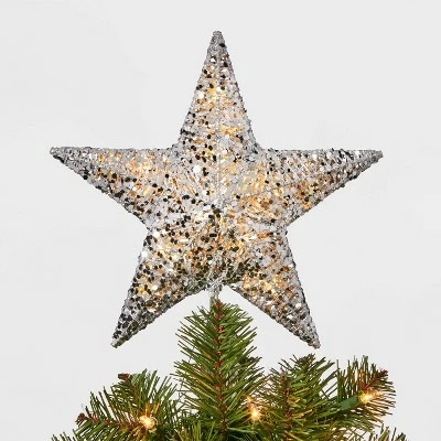 Hot Sale 😀 10in LED Lit Sequin Wrapped Star Tree Topper - Wondershop™ Silver ✨ 4 Hot Sale 😀 10in LED Lit Sequin Wrapped Star Tree Topper - Wondershop™ Silver ✨ - Image 4