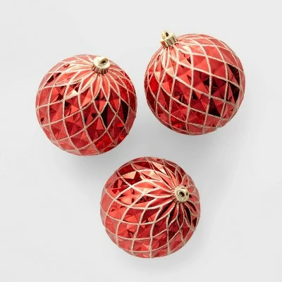 Cheapest ✨ 3ct Large ❄ Christmas Tree Ornament Set - Wondershop™ Red ❤️ 4 Cheapest ✨ 3ct Large ❄ Christmas Tree Ornament Set - Wondershop™ Red ❤️ - Image 4