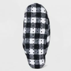 Brand new 😉 Adult Buffalo Check Plaid Fleece Lined Pull-On Slipper 🧦 Socks with Huggable Heel & Grippers - Wondershop™ Black/White 😀 -Wondershop Elegant Shop unnamed file 225