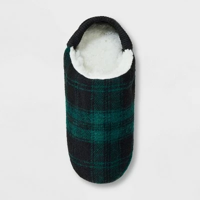 Best Sale ⌛ Adult Plaid Faux Shearling Lined Pull-On Slipper 🧦 Socks with Huggable Heel & Grippers - Wondershop™ Green/Black 😀 2 Best Sale ⌛ Adult Plaid Faux Shearling Lined Pull-On Slipper 🧦 Socks with Huggable Heel & Grippers - Wondershop™ Green/Black 😀 - Image 2
