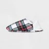 Cheap 🥰 Adult Festive Plaid Faux Shearling Lined Pull-On Slipper 🧦 Socks with Huggable Heel & Grippers - Wondershop™ Ivory 🔥
