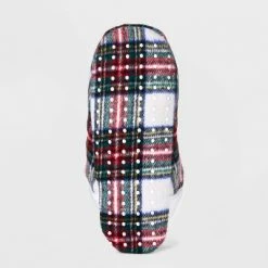 Cheap 🥰 Adult Festive Plaid Faux Shearling Lined Pull-On Slipper 🧦 Socks with Huggable Heel & Grippers - Wondershop™ Ivory 🔥 -Wondershop Elegant Shop unnamed file 239