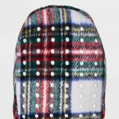 Cheap 🥰 Adult Festive Plaid Faux Shearling Lined Pull-On Slipper 🧦 Socks with Huggable Heel & Grippers - Wondershop™ Ivory 🔥 -Wondershop Elegant Shop unnamed file 240