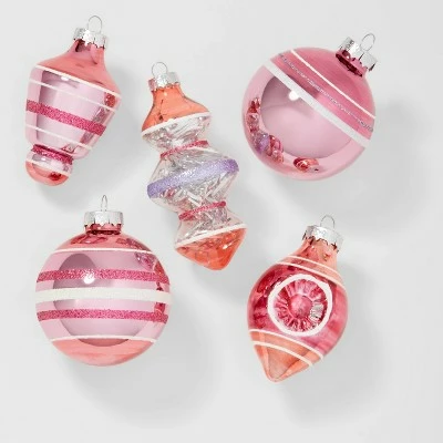 Discount ✨ 14ct Striped Glass 🎄 Christmas Tree Ornament Set - Wondershop™ White/rose/magenta/purple 🔥 3 Discount ✨ 14ct Striped Glass 🎄 Christmas Tree Ornament Set - Wondershop™ White/rose/magenta/purple 🔥 - Image 3