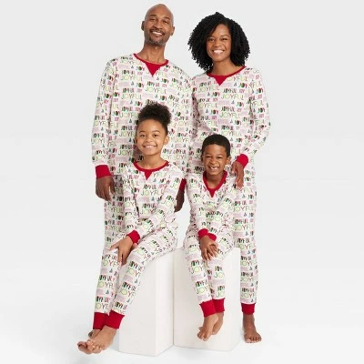 Buy 🔥 Men's Holiday Joyful Print Matching Family Pajama Set - Wondershop™ Cream 🥰 2 Buy 🔥 Men's Holiday Joyful Print Matching Family Pajama Set - Wondershop™ Cream 🥰 - Image 2