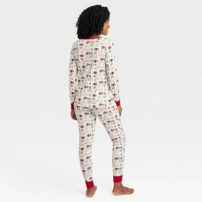 Best Pirce 😀 Women's Holiday Joyful Print Matching Family Pajama Set - Wondershop™ Cream ❤️ 1 Best Pirce 😀 Women's Holiday Joyful Print Matching Family Pajama Set - Wondershop™ Cream ❤️