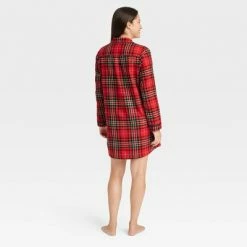 Cheap 😍 Women's Holiday Tartan Plaid Flannel Matching Family Pajama NightGown - Wondershop™ Red ❤️