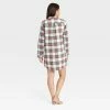 Discount 😍 Women's Holiday Tartan Plaid Flannel Matching Family Pajama NightGown - Wondershop™ Cream 🌟