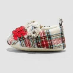 Coupon 😀 Toddler Bebe Oso Plaid Bootie Holiday Slippers - Wondershop™ Multicolor 🛒