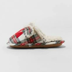 Cheapest 🧨 Girls' Nina Oso Plaid Slide Holiday Slippers - Wondershop™ Multicolor 🥰