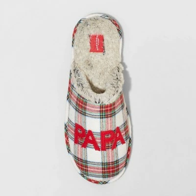 Cheapest 🎁 Men's Papa Elf Plaid Slide Slippers - Wondershop™ Multicolor ❤️ 2 Cheapest 🎁 Men's Papa Elf Plaid Slide Slippers - Wondershop™ Multicolor ❤️ - Image 2
