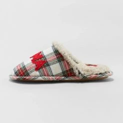 Discount 🔥 Women's Mama Elf Plaid Slide Slippers - Wondershop™ Multicolor 👏