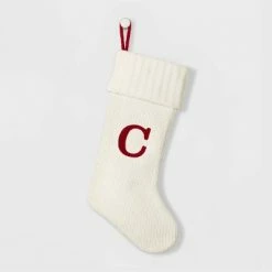 Budget π Knit Monogram π Christmas Stocking White - Wondershopβ’ β¨