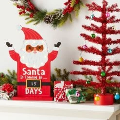 Best Sale π 16.5" Battery Operated Lit Wood 'Santa Is Coming' π Christmas Countdown Sign Red - Wondershop™ π