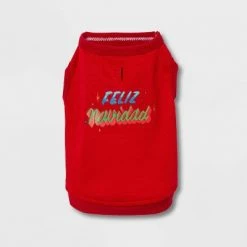 Discount ✔️ Dog and Cat Holiday Feliz Navidad Matching Family Separates Sweatshirt - Wondershop™ Red 🌟