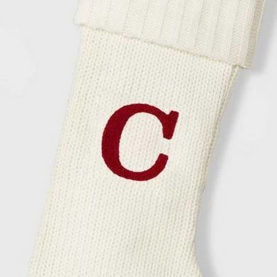 Budget 😀 Knit Monogram 🎁 Christmas Stocking White - Wondershop™ ✨ 2 Budget 😀 Knit Monogram 🎁 Christmas Stocking White - Wondershop™ ✨ - Image 2