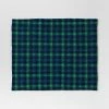 Flash Sale 🛒 Plaid Printed Plush Throw Blanket Blue/Green - Wondershop™ 👏