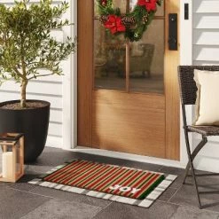 Cheap 🎉 1'6"x2'6" Flocked Joy Stripes Doormat - Wondershop™ 🔥