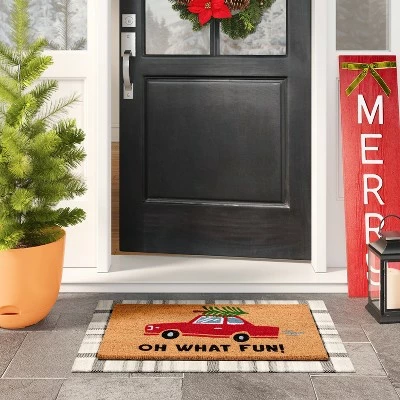 Flash Sale β¨ 1'6"x2'6" 'Oh What Fun' Car Doormat Red - Wondershop™ π 1 Flash Sale β¨ 1'6"x2'6" 'Oh What Fun' Car Doormat Red - Wondershop™ π