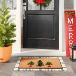 Buy π 1'6"x2'6" β Christmas Tree Door Mat Green - Wondershop™ βοΈ