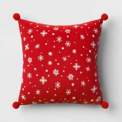 Budget 🌟 'Merry 🎄 Christmas' Print Square Throw Pillow Ivory/Red - Wondershop™ ⭐ -Wondershop Elegant Shop unnamed file 643
